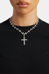 10mm Iced CZ Cross Chain With 35mm Cross Pendant
