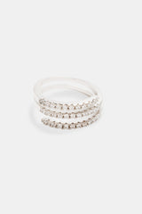 925 10mm Iced CZ Twist Ring