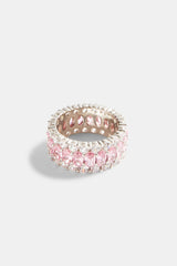 10mm 925 Pink & Clear CZ Ring