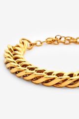 10mm Chunky Flat Cuban Bracelet - Gold