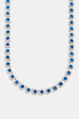 10mm Iced Blue CZ Cluster Chain