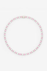 10mm Pink & Clear Iced Bezel Allway Chain