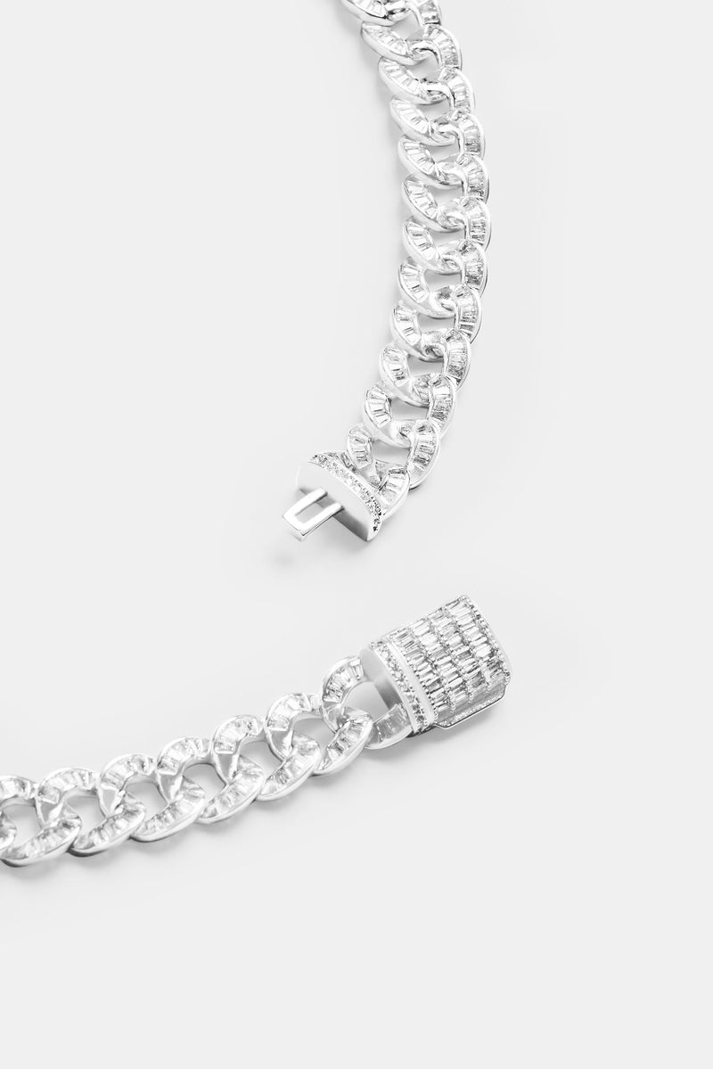 10mm Iced CZ Baguette Cuban Chain