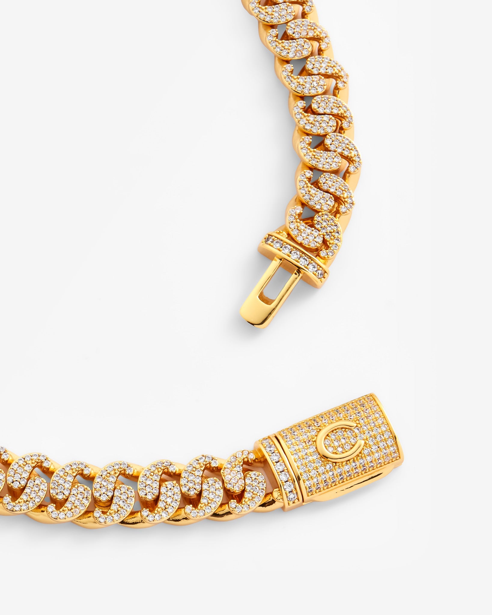 10mm Iced Paisley Chain - Gold