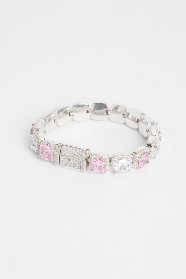 10mm Pink & Clear Iced Bezel Allway Bracelet