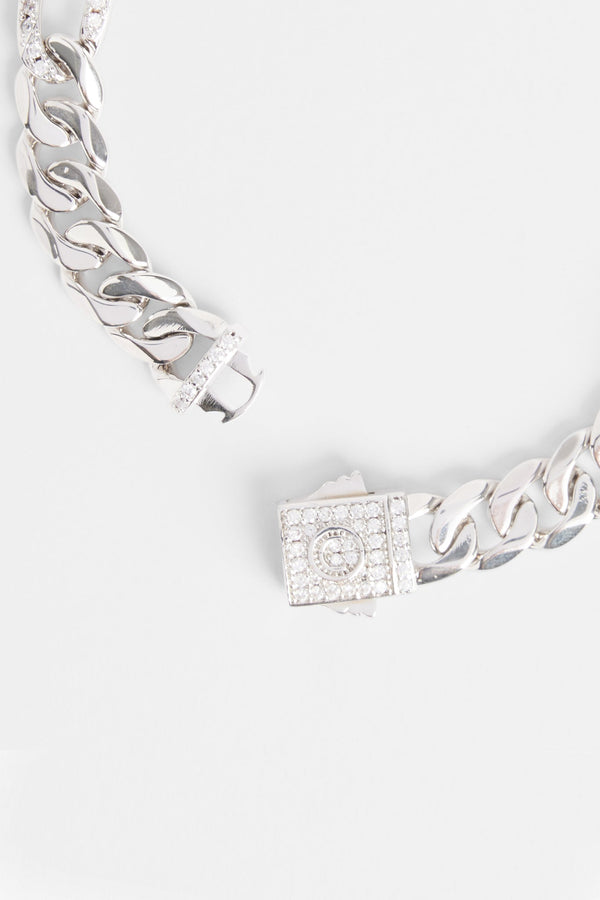 7mm Polished And Iced Figaro Bracelet