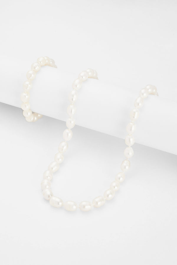 10mm Rice Pearl Necklace + Bracelet Bundle