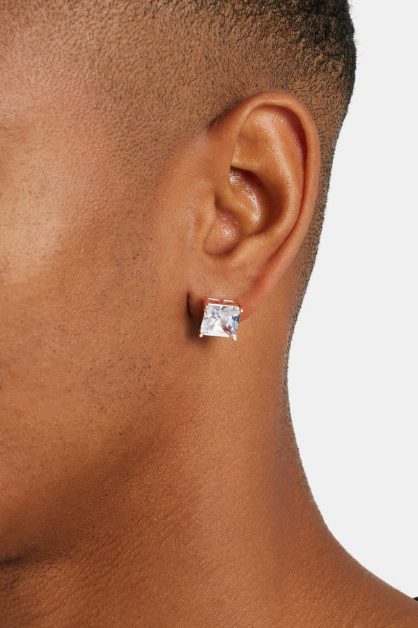 10mm Square Cut Stud Earrings