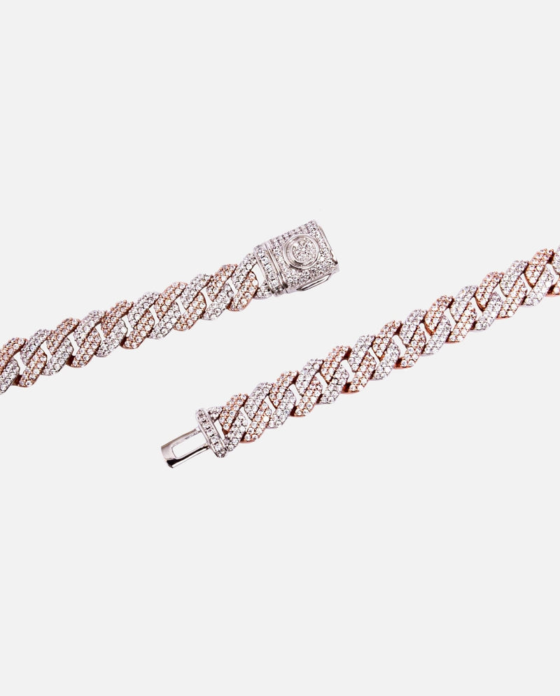 10mm Diamond Prong Link Chain - 2 Tone - Cernucci