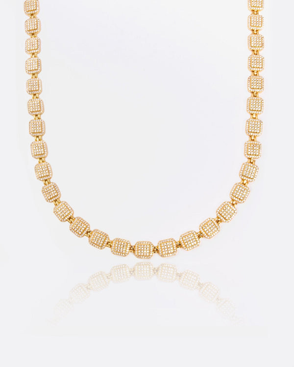 10mm Iced Cushion Link Chain - Gold - Cernucci