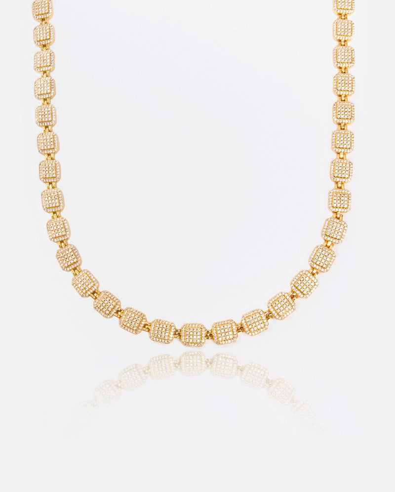 10mm Iced Cushion Link Chain - Gold - Cernucci