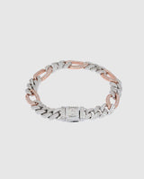 10mm Iced Figaro Bracelet - 2 Tone - Cernucci