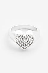 11mm Iced Pave Heart Ring