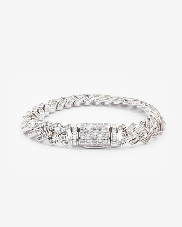 12mm Baguette Prong Cuban Bracelet