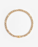 12mm Clustered Tennis Chain - Gold