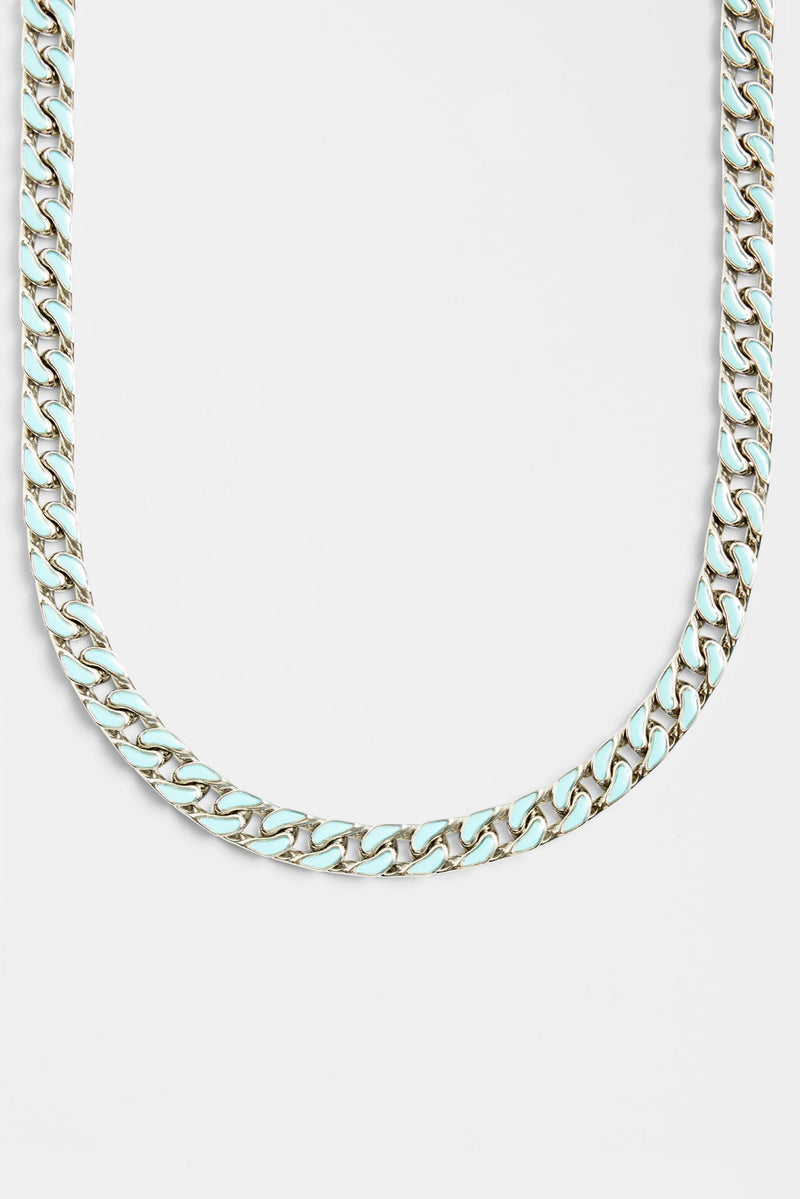 12mm Blue Enamel Cuban Chain