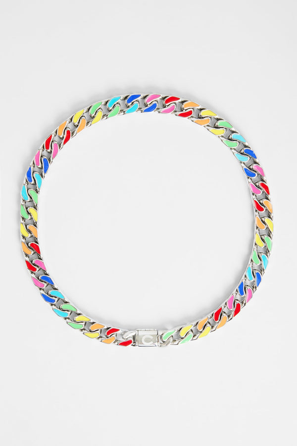 12mm Multi Colour Enamel Cuban Chain