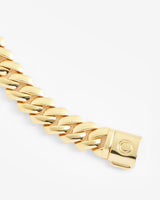 14mm Miami Prong Link Bracelet - Gold