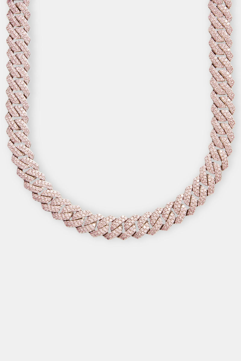 14mm Pink Prong Cuban Chain Choker