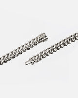 14mm Miami Prong Link Chain - White Gold - Cernucci