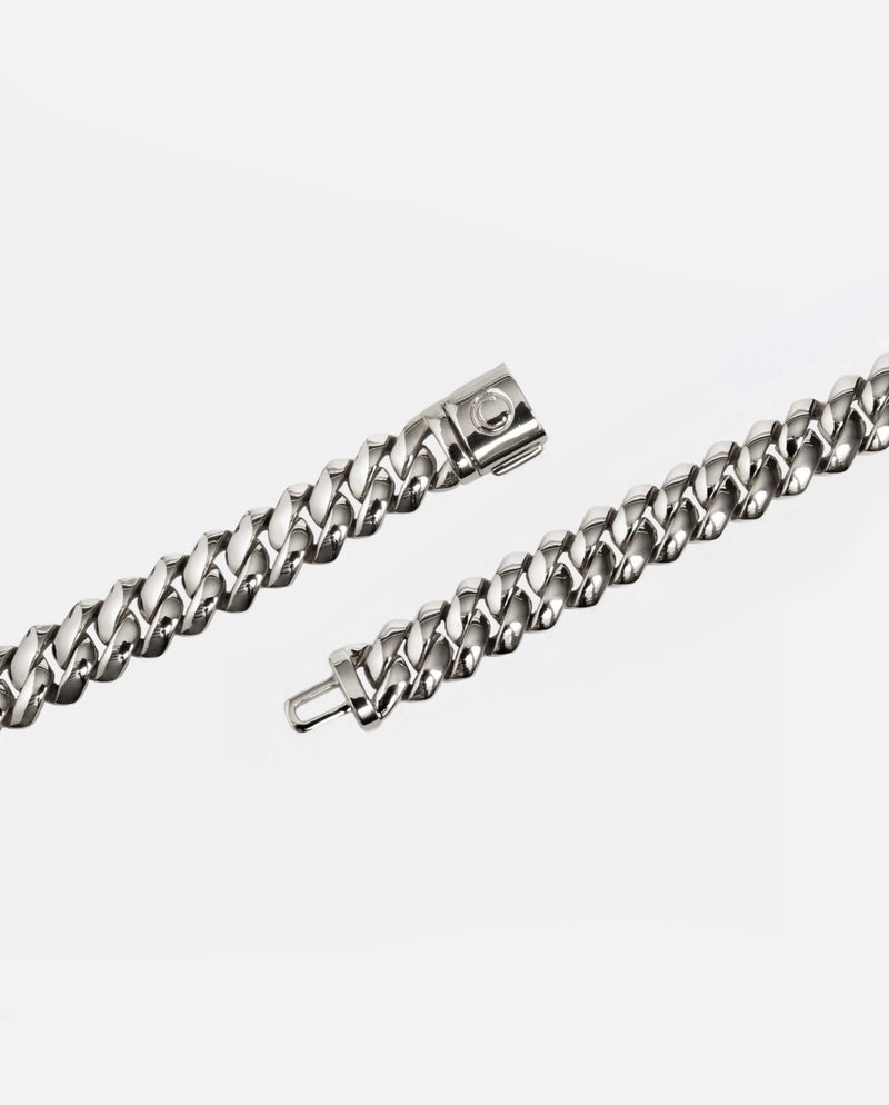 14mm Miami Prong Link Chain - White Gold - Cernucci