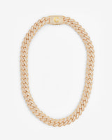 15mm Baguette Cuban Link Chain - Gold