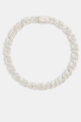 15mm Iced CZ Baguette Infinity Chain