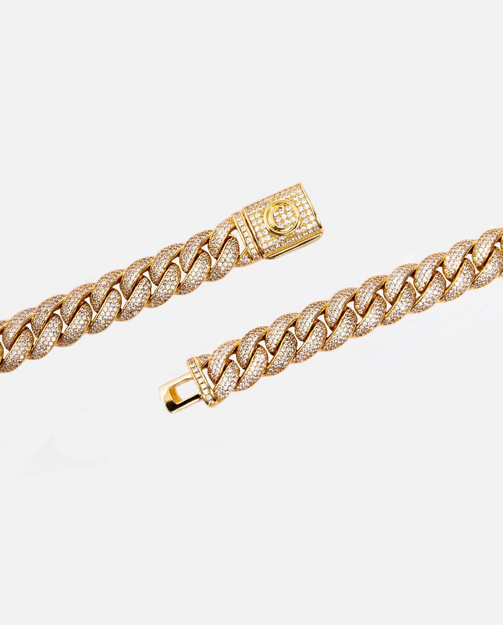 15mm Iced Cuban Link Chain - Gold - Cernucci