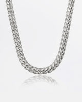 15mm Iced Cuban Link Chain - White Gold - Cernucci