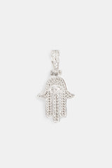 17mm Iced CZ Hamsa Hand Pendant