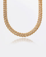 17mm Baguette Prong Link Chain - Gold - Cernucci