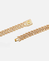 17mm Baguette Prong Link Chain - Gold - Cernucci