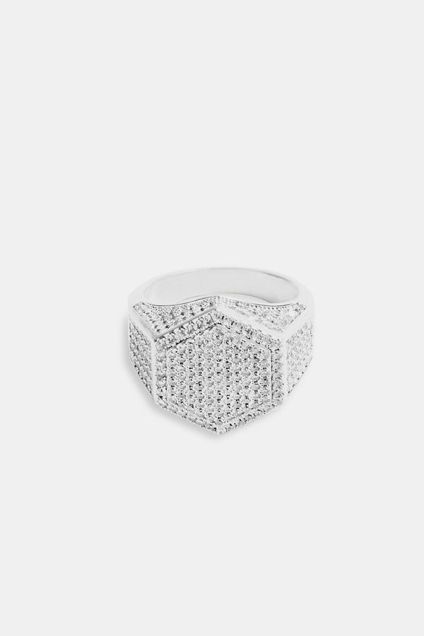 18mm Iced CZ Pave Chunky Ring