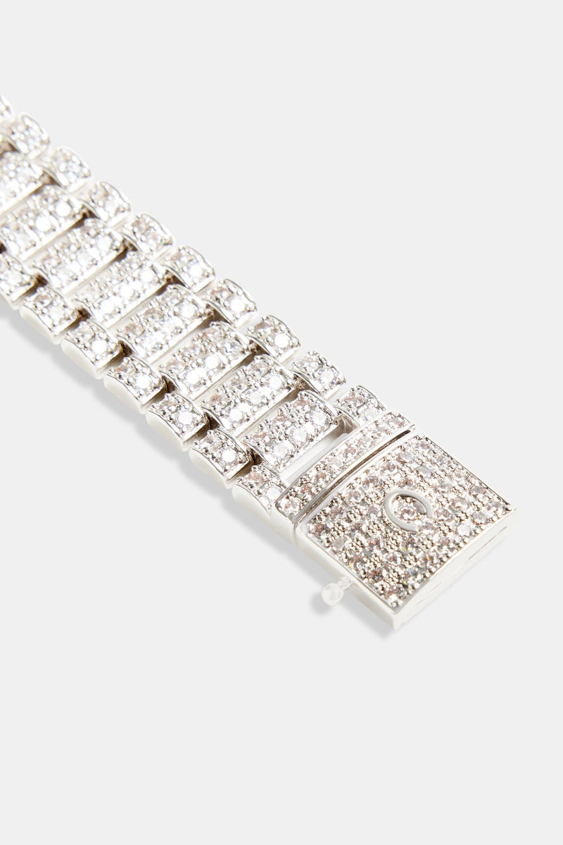 18mm Iced CZ Watch Strap Bracelet