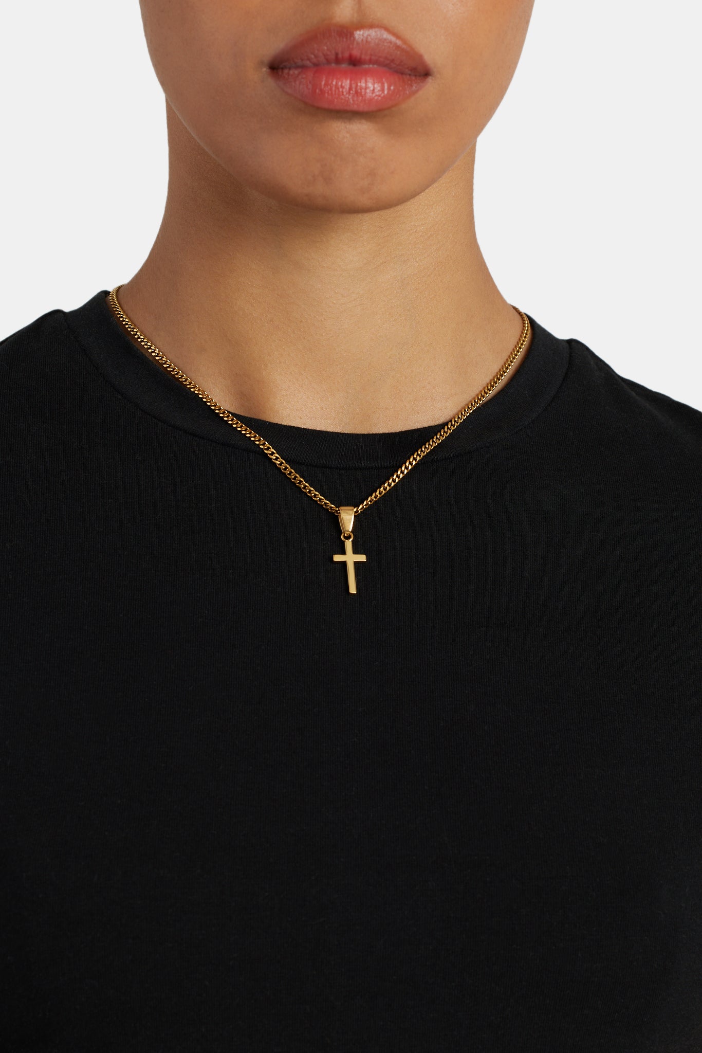 18mm Micro Polished Gold Plated Cross Pendant – Cernucci US