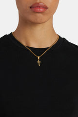 18mm Micro Polished Gold Plated Cross Pendant