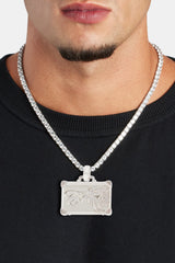 20mm Iced CZ Palm Tree Suitcase Pendant