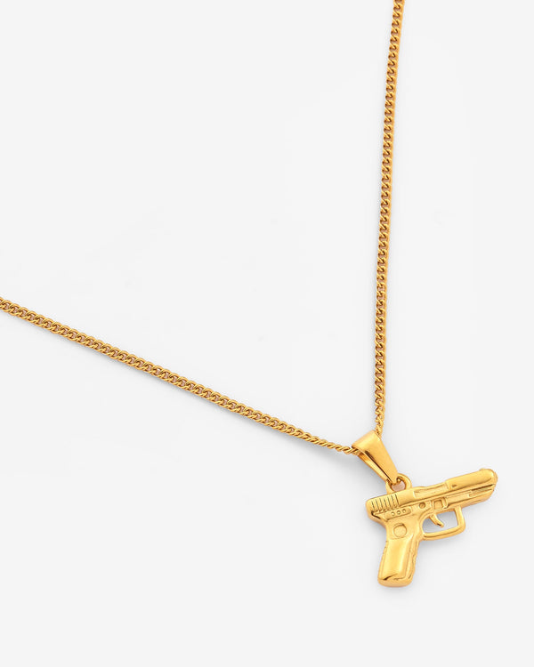 20mm Weapon Motif Necklace - Gold