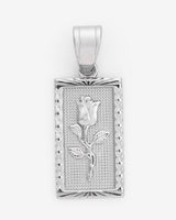 22mm Rose Rectangle Embossed Pendant