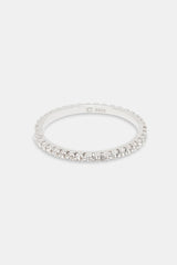 Womens 2mm 925 Clear CZ Tennis Ring