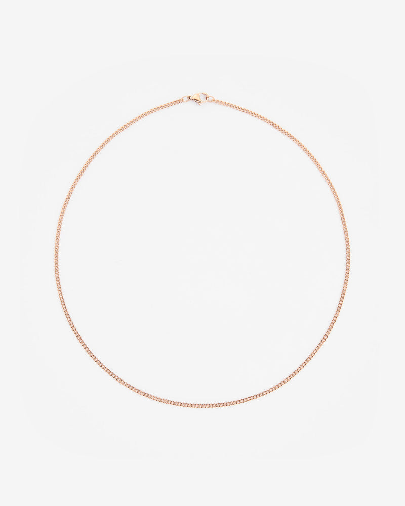 2mm Curb Chain - Rose Gold