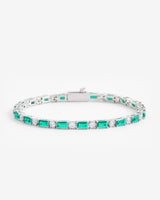 2mm Green And White Tennis Bracelet