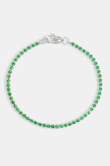 Micro Tennis Bracelet Green - White 2.5mm