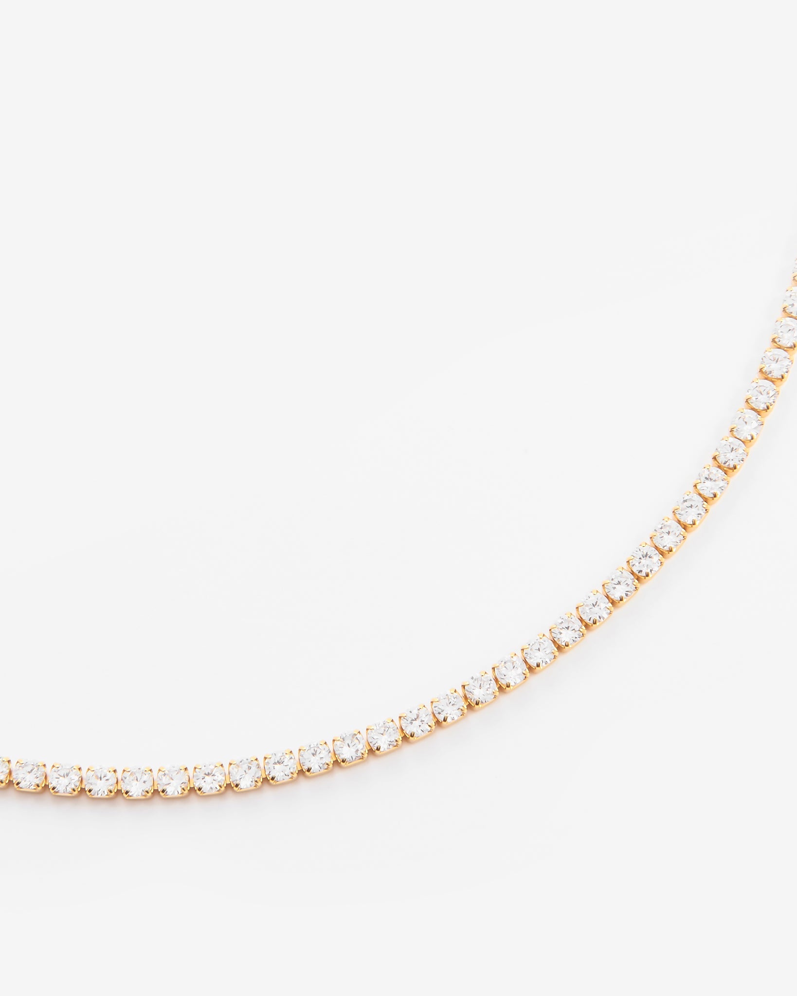 2.5mm Micro Tennis Chain Choker - Gold
