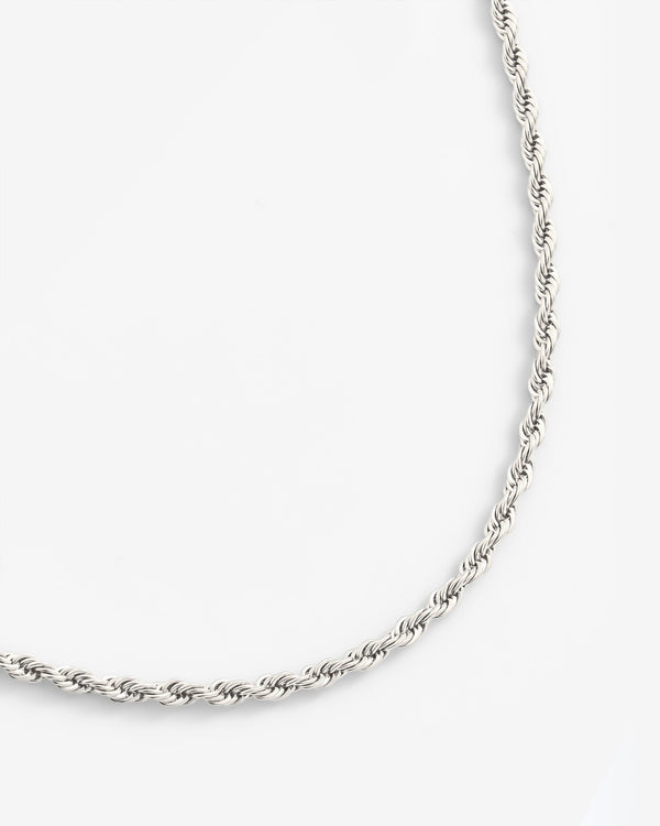 2mm Rope Chain - White Gold