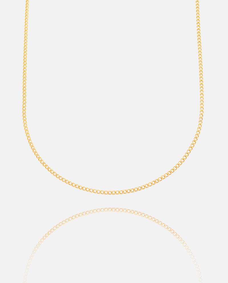 2mm Curb Chain - Gold