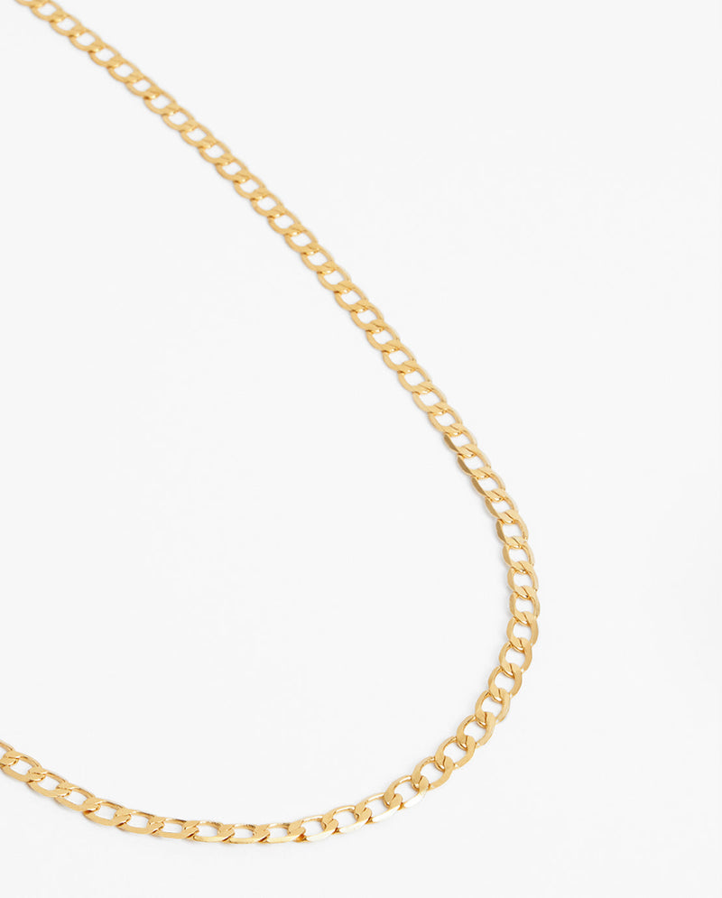 3mm Curb Chain - Gold