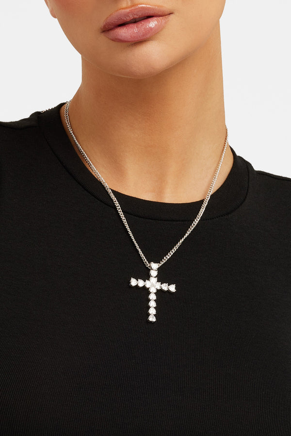 3mm Cuban Chain & Iced Cross Pendant