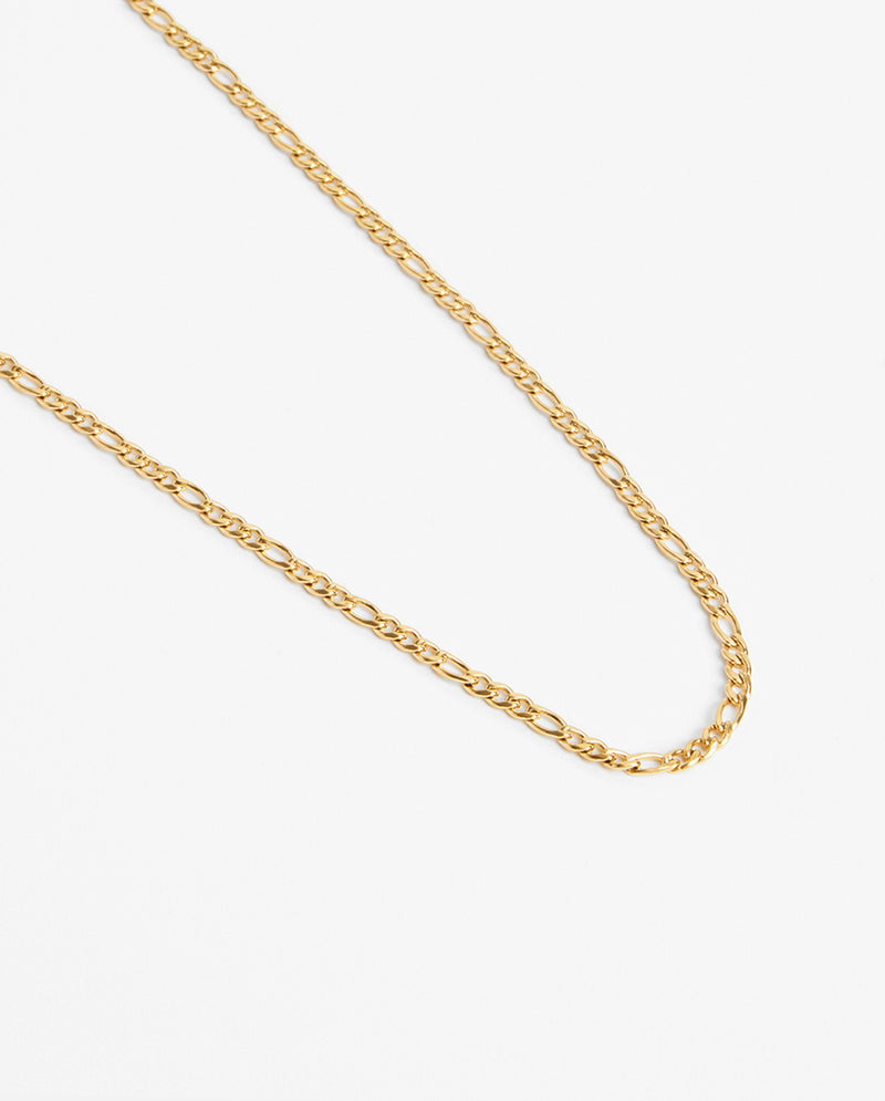 3mm Figaro Chain - Gold