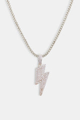 46mm Iced CZ Lightning Bolt Pendant